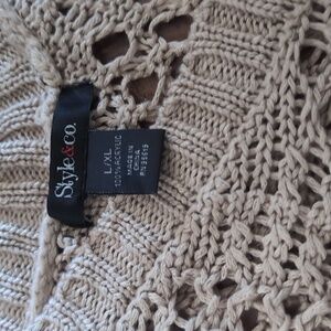 BOHO PONCHO/ SIZE L/XL/ BEIGE